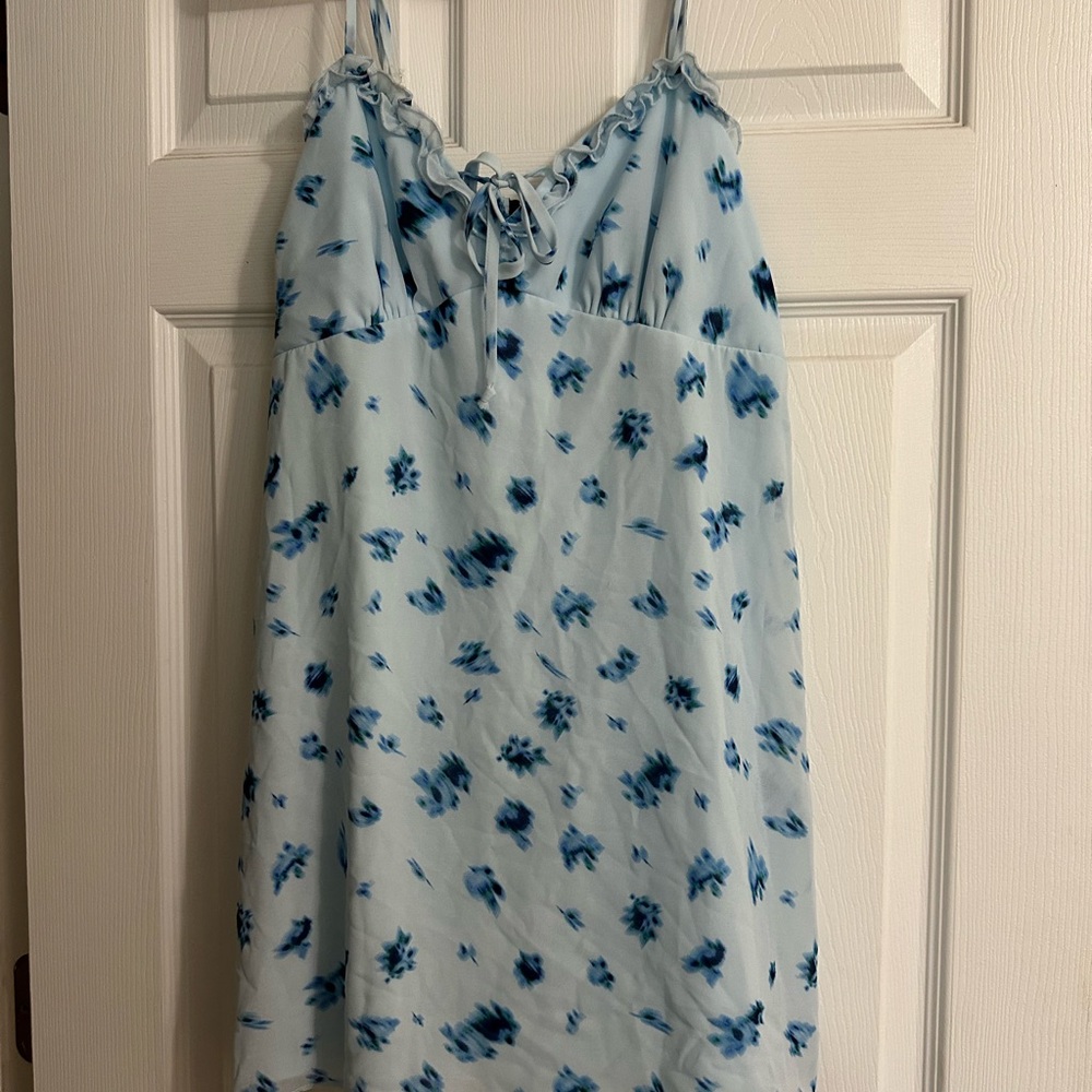 Blue Floral Women's mini dress